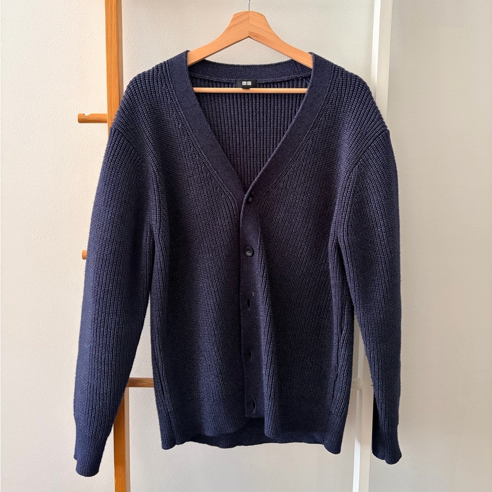 Men's Uniqlo Navy Blue Cardigan‎ Sweater